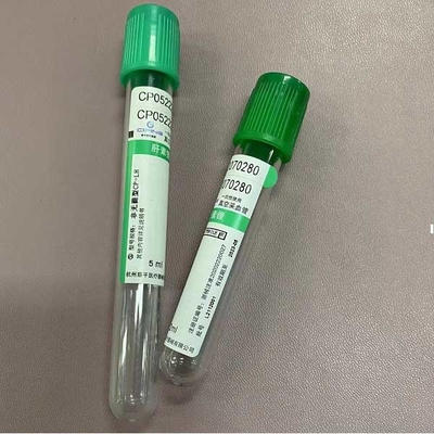 臨床生物化学のための使い捨て可能な緑のヘパリンの管血しょう標本